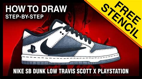 travis scott sb dunks drawing